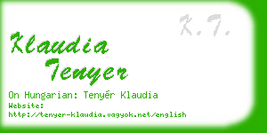 klaudia tenyer business card