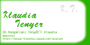 klaudia tenyer business card